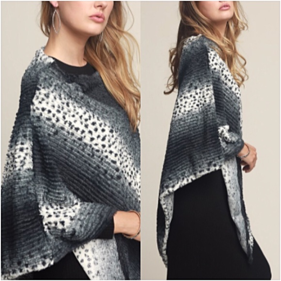 ONE SIZE Luxurious Soft Faux Fur Sweater Poncho - Picture 6 of 8